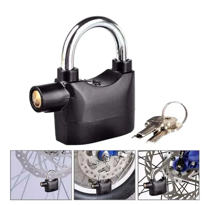 ( FREE HOME DELIVERY ) Alarm Lock Padlock Anti-Theft Security System Door Safety Lock (Black)